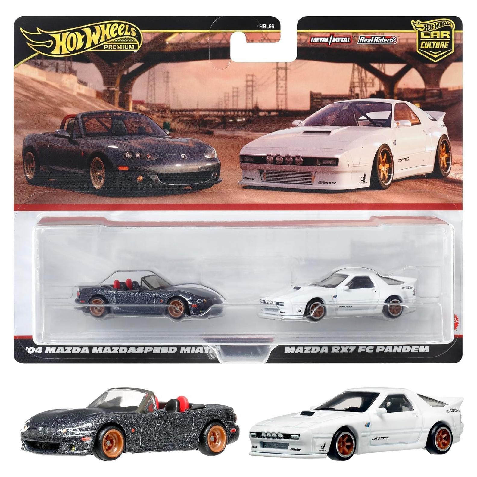 Hot Wheels Premium 2-Pack Mazda Miata y RX7 FC HRR75