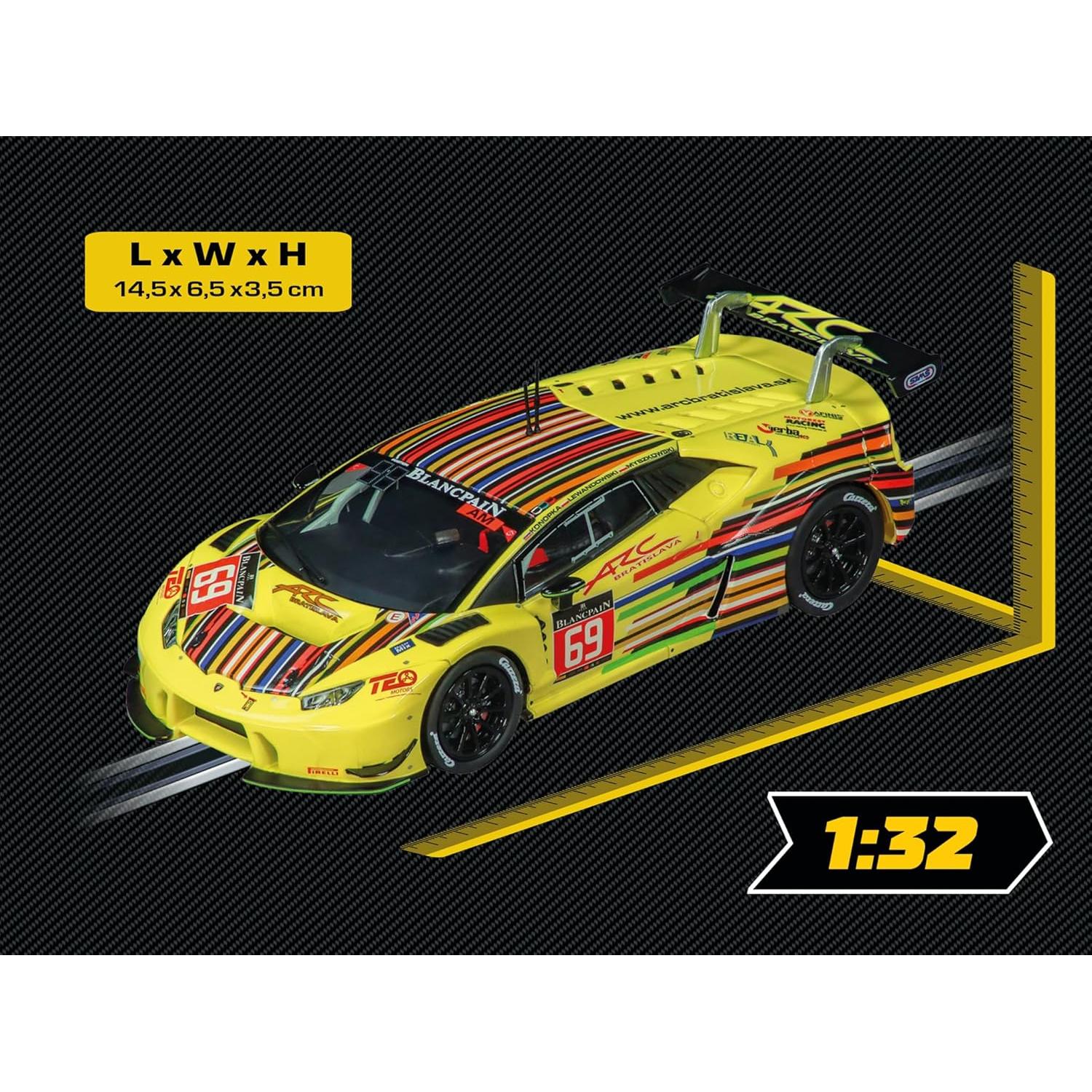 Coche de Slot Carrera Lamborghini Huracán GT3 1:32 No.69 24H Spa
