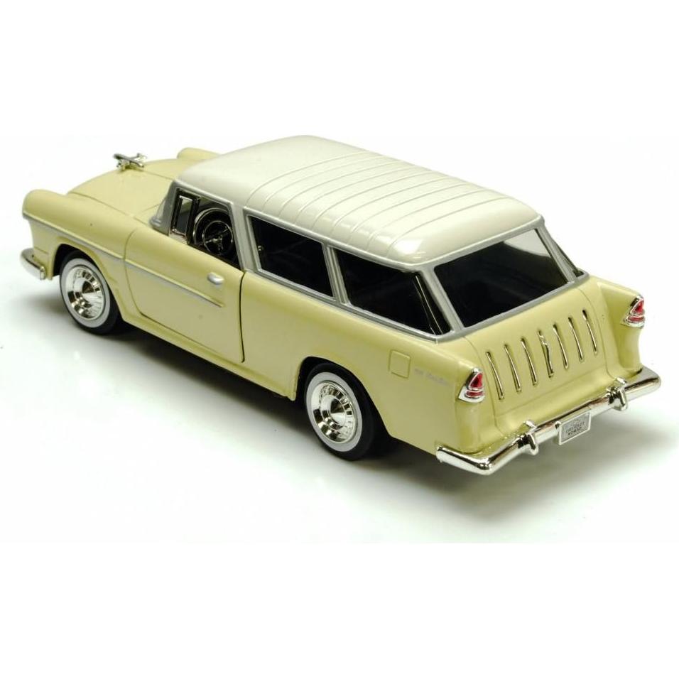 Modelo de Coche Diecast 1955 Chevy Bel Air Nomad Amarillo 1/24