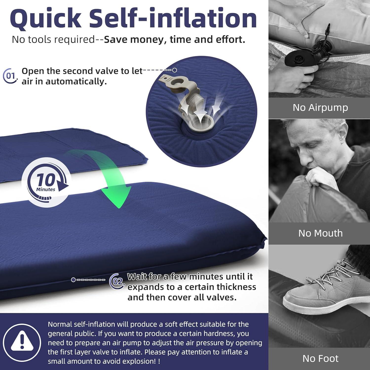 Colchón de Camping Autoinflable INVOKER 8 cm Azul