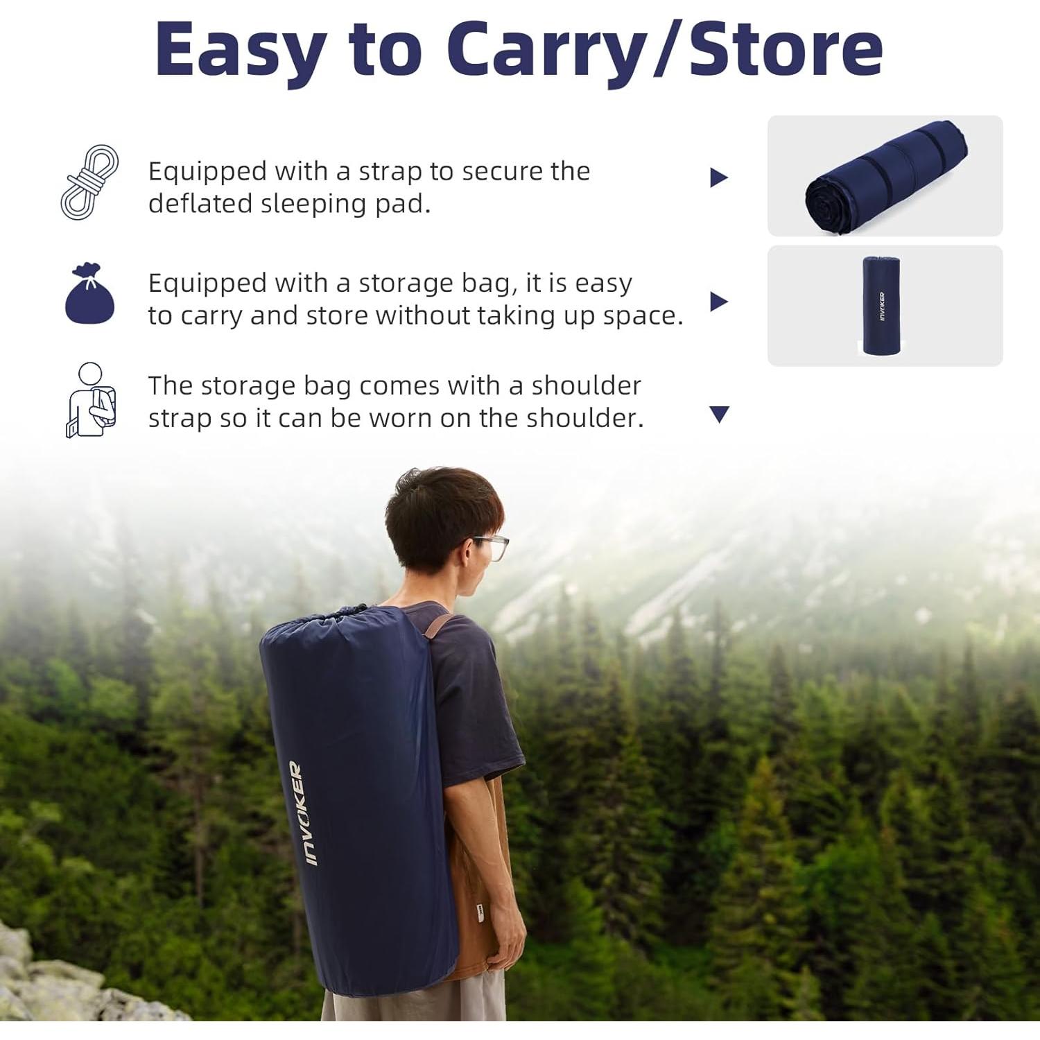 Colchón de Camping Autoinflable INVOKER 8 cm Azul