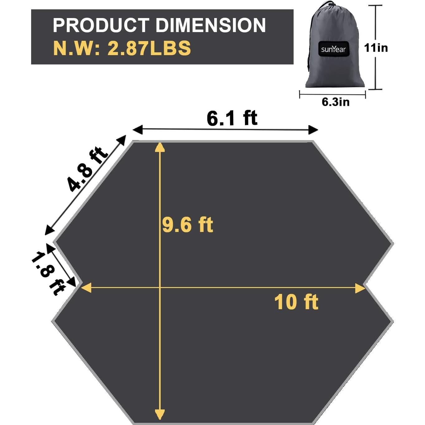 Lona de Lluvia Sunyear 3.05x2.92m para Hamaca - Impermeable