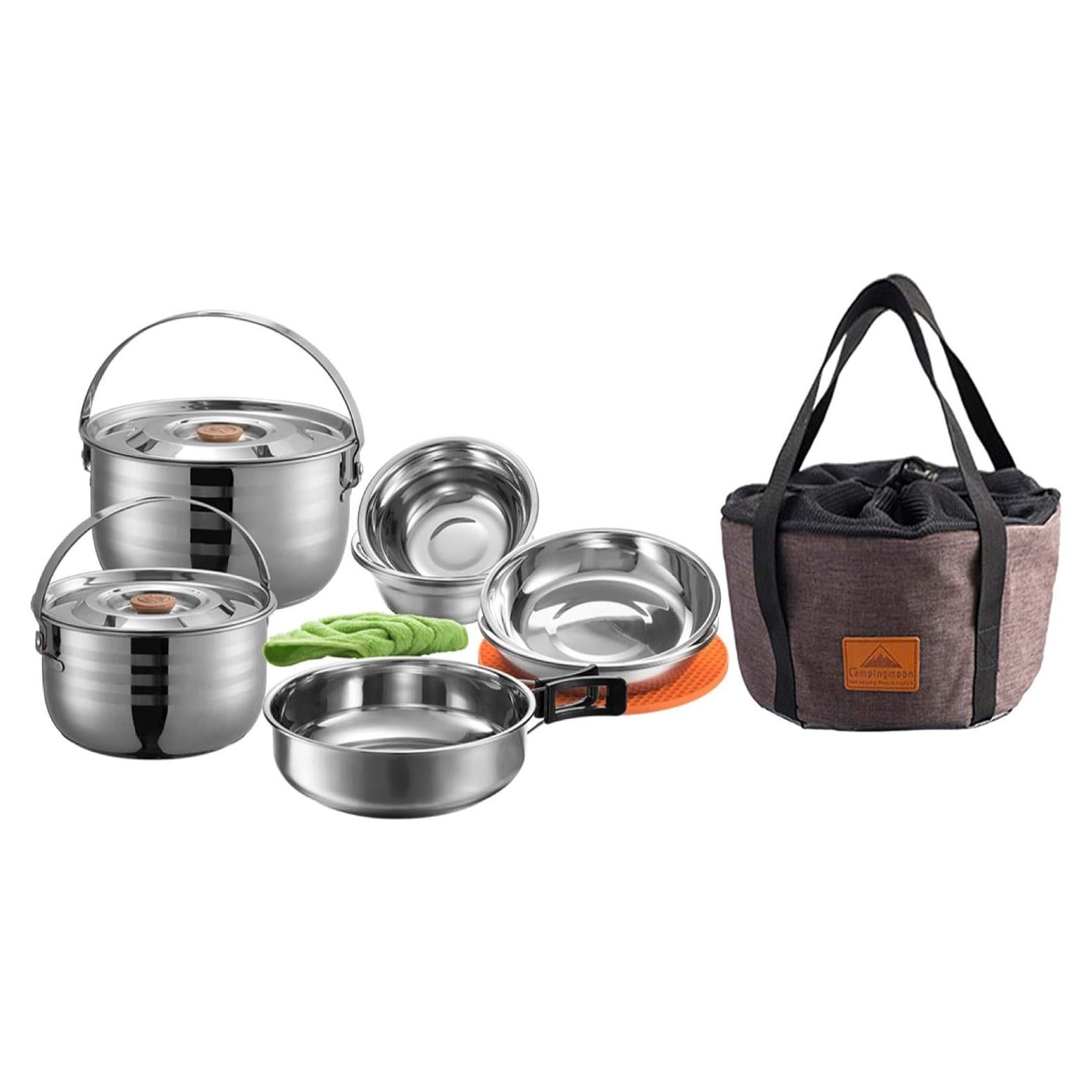 Juego de Utensilios de Cocina Camping Moon 13 Piezas Acero Inoxidable