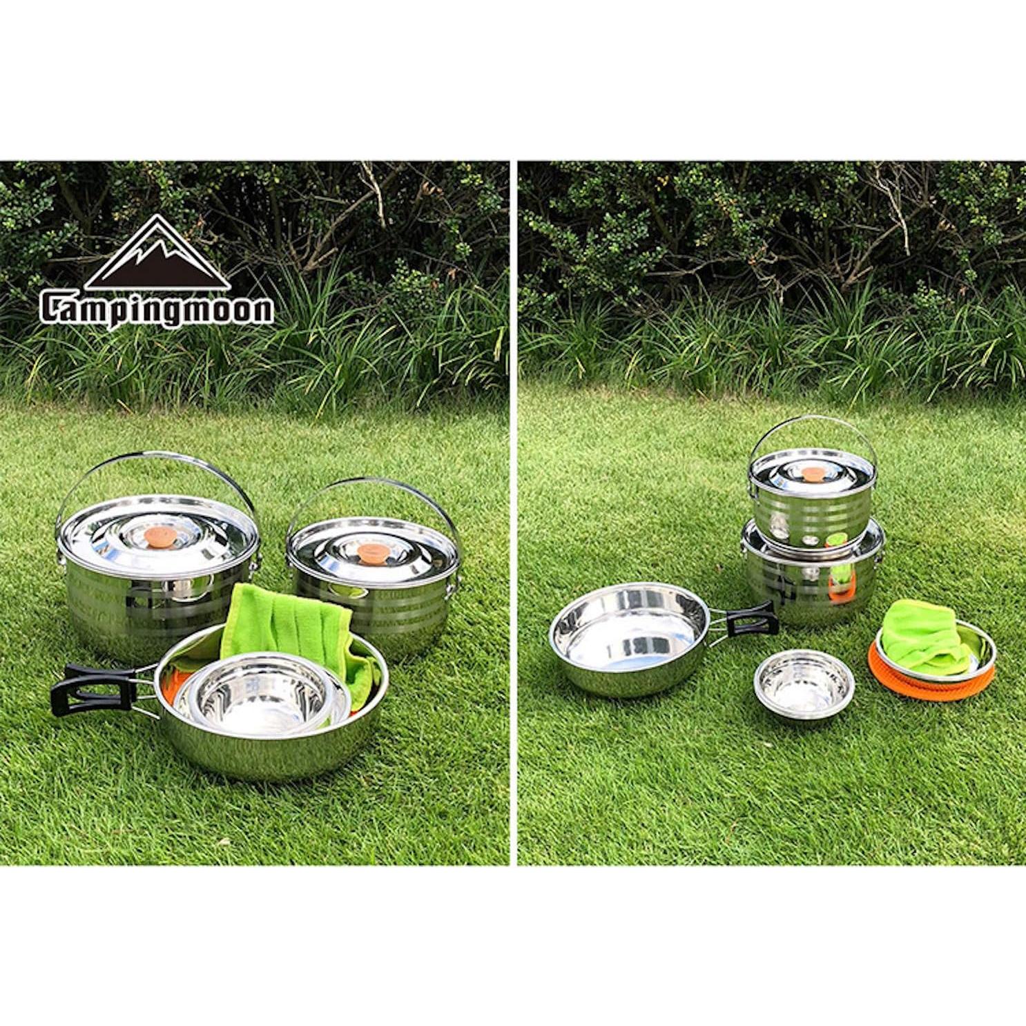 Juego de Utensilios de Cocina Camping Moon 13 Piezas Acero Inoxidable