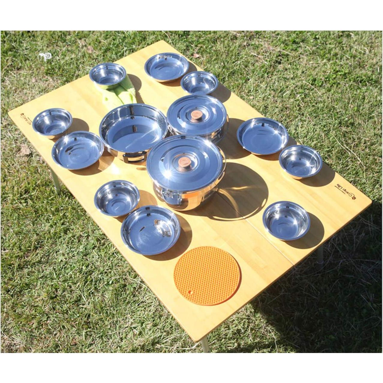 Juego de Utensilios de Cocina Camping Moon 13 Piezas Acero Inoxidable