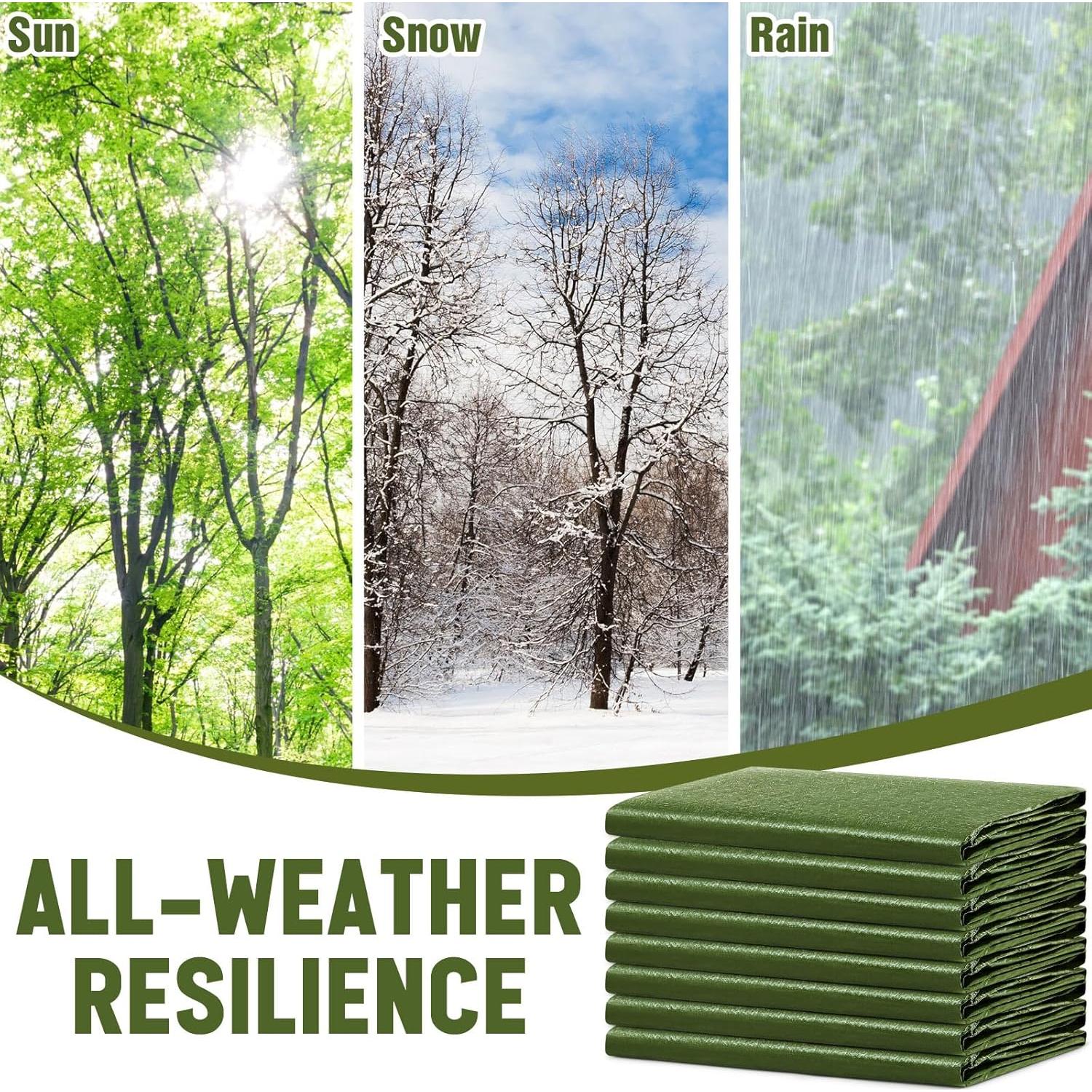 Paquete de 8 Lonas Impermeables GliCraft 1.22 x 1.83 m Verde Militar