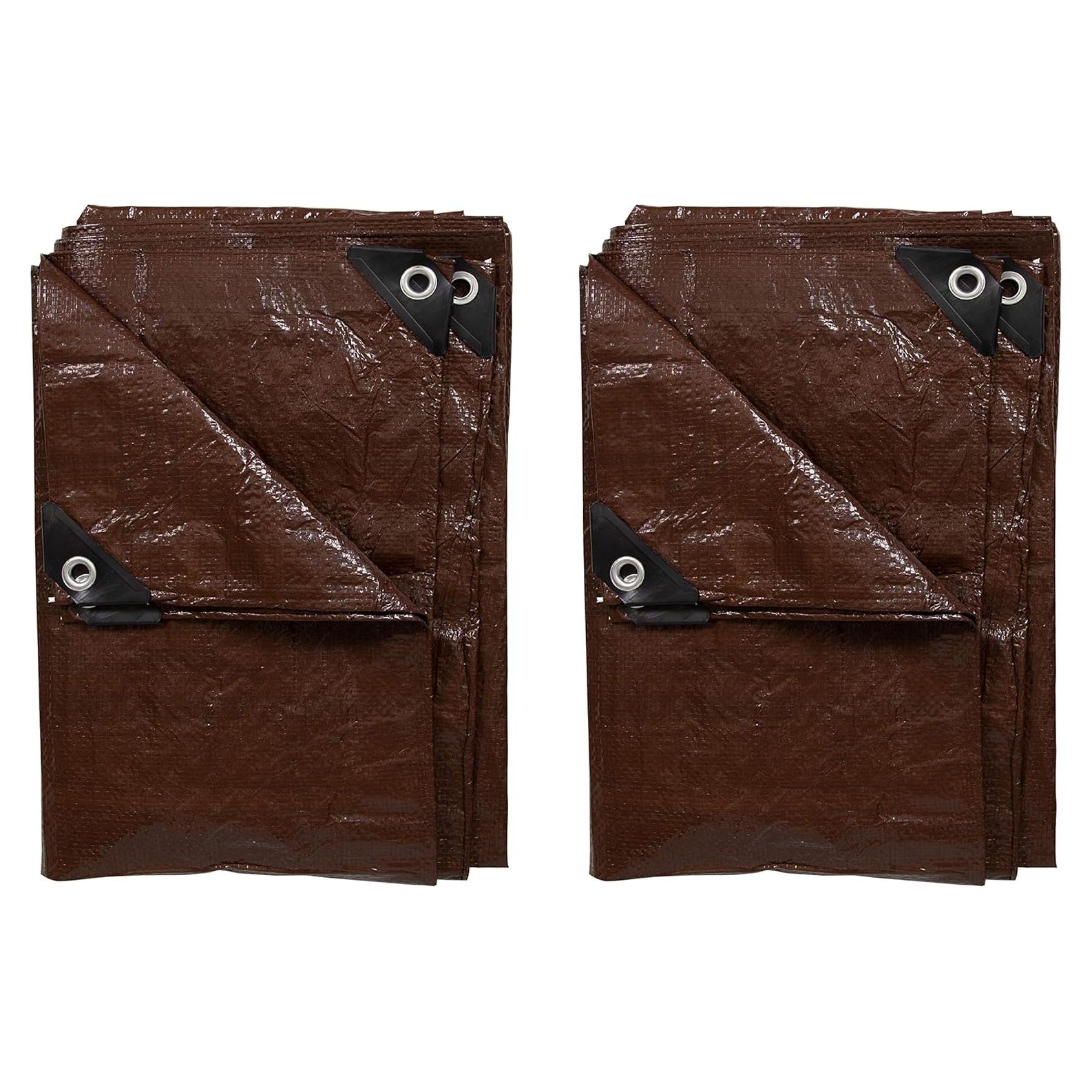 Lona Ligera Stansport 1.5 m x 2.1 m - Marrón - Paquete de 2