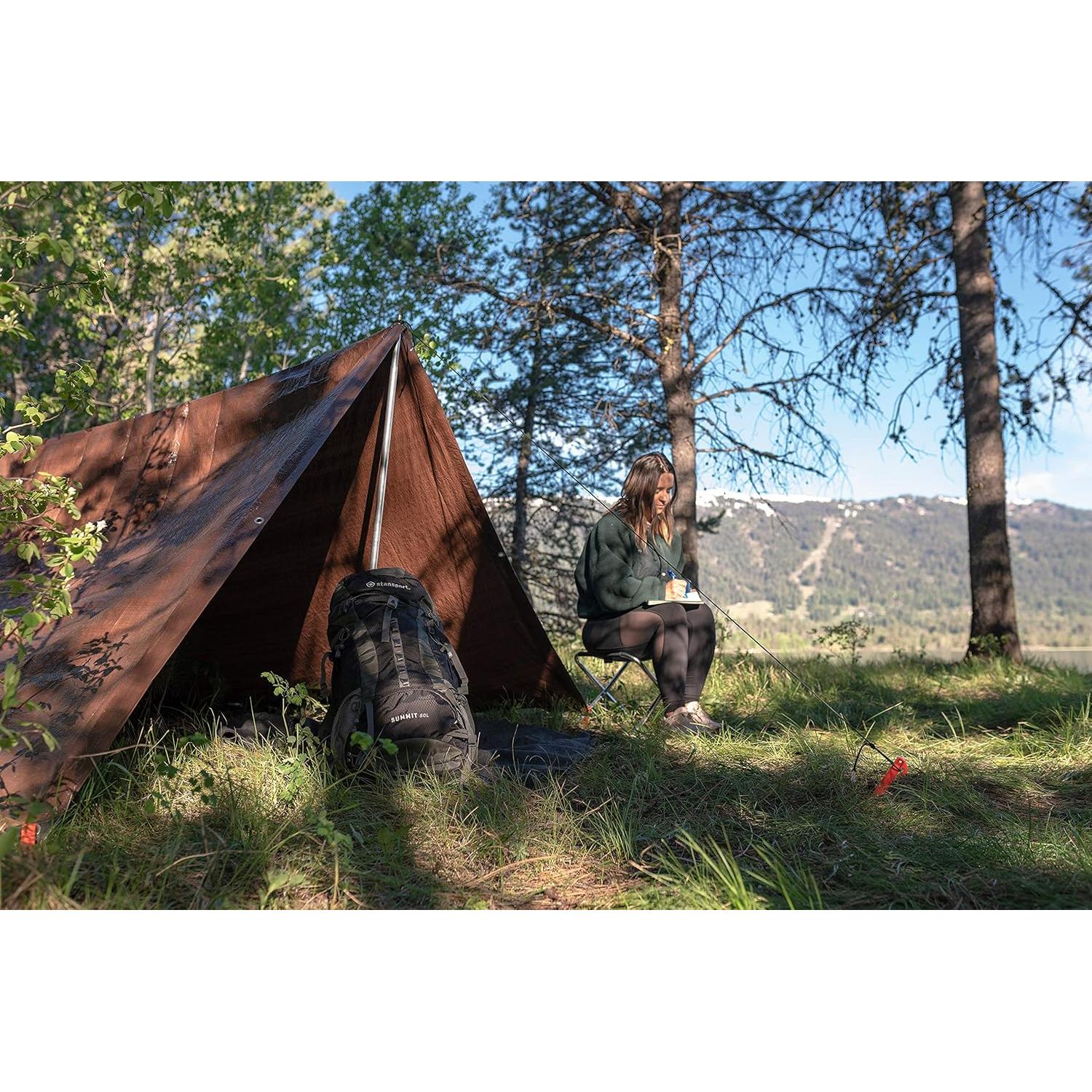 Lona Ligera Stansport 1.5 m x 2.1 m - Marrón - Paquete de 2