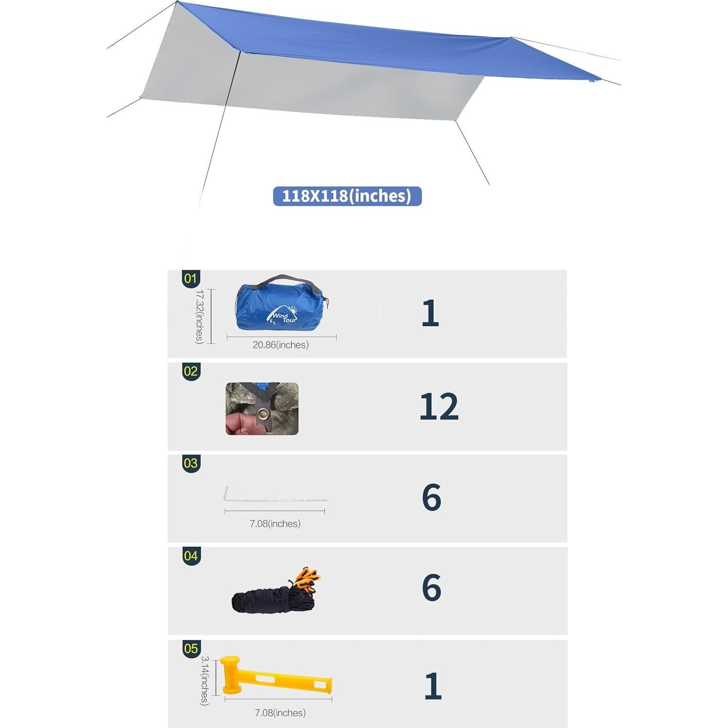 Carpa Multifuncional Wind Tour 3x3m Impermeable UV para Camping