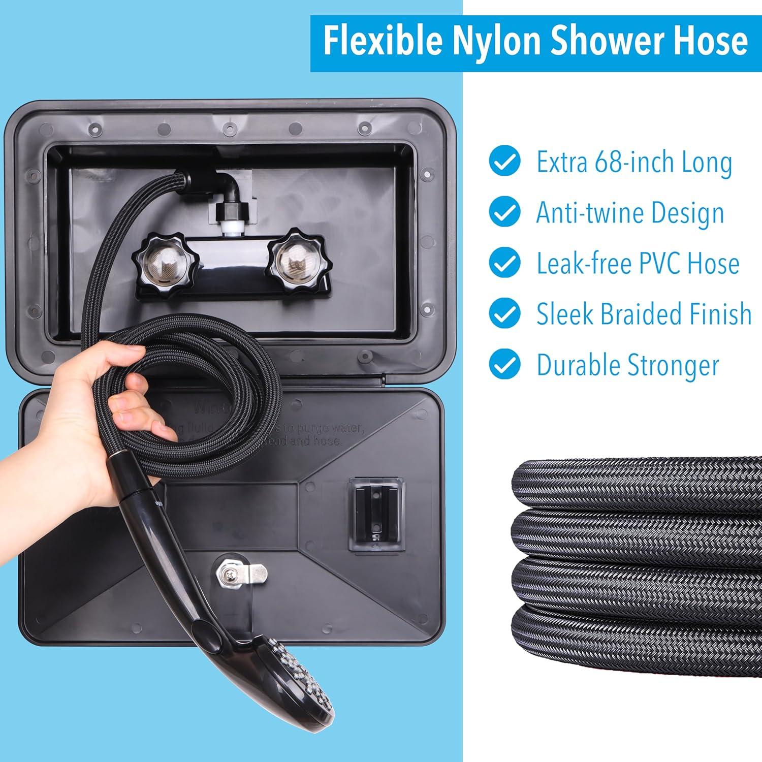 Kit de Ducha Exterior Awelife para RV y Camper, Negro