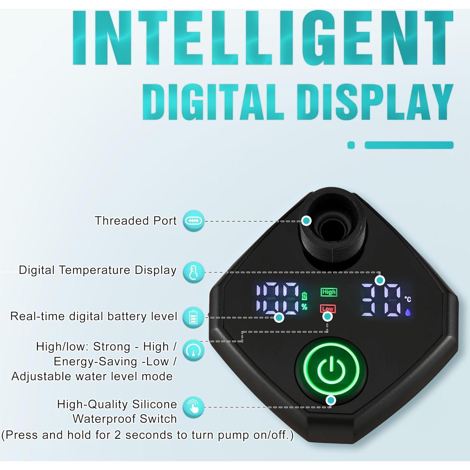 Ducha de Camping Portátil Brarvagur 7800mAh con Manguera 2m