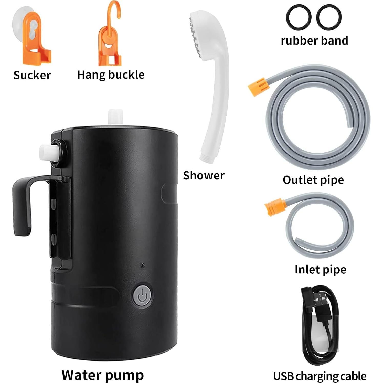 Ducha Portátil AZXJC S91 Recargable 4400mAh IPX7 para Camping