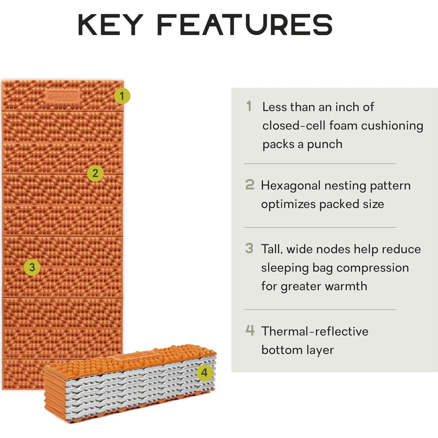 Colchón de Espuma NEMO Switchback Corto 129.5x50.8cm