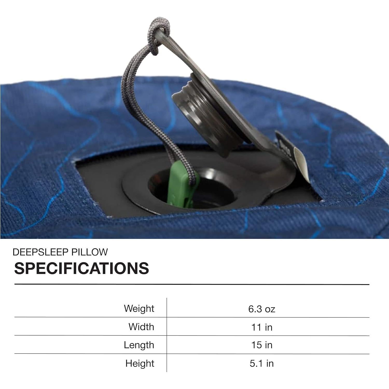 Almohada Exped DeepSleep Mediana Camping Acolchada Azul