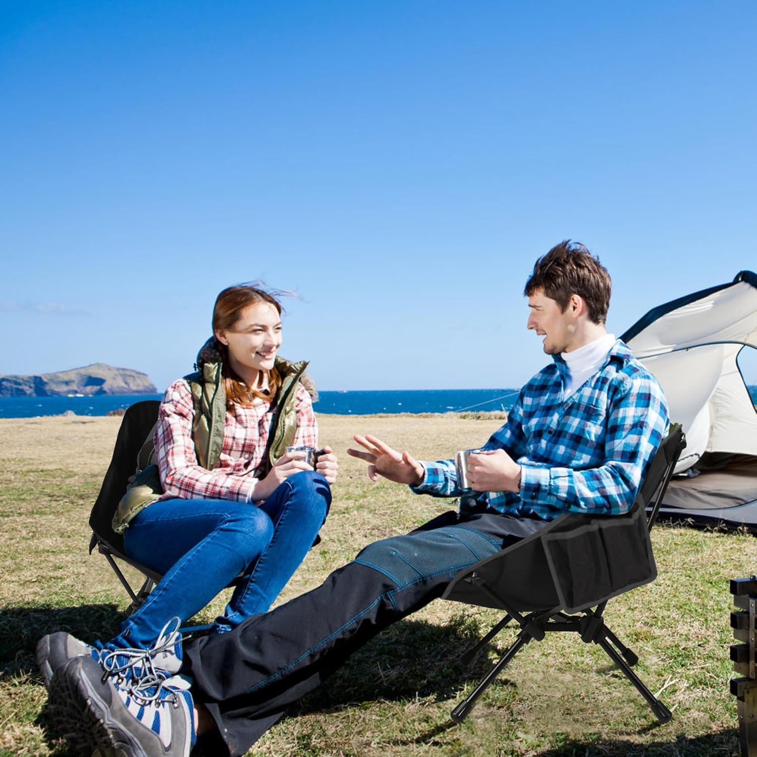 Silla de Camping Ultraligera TOBTOS Plegable 1.27 kg Negro