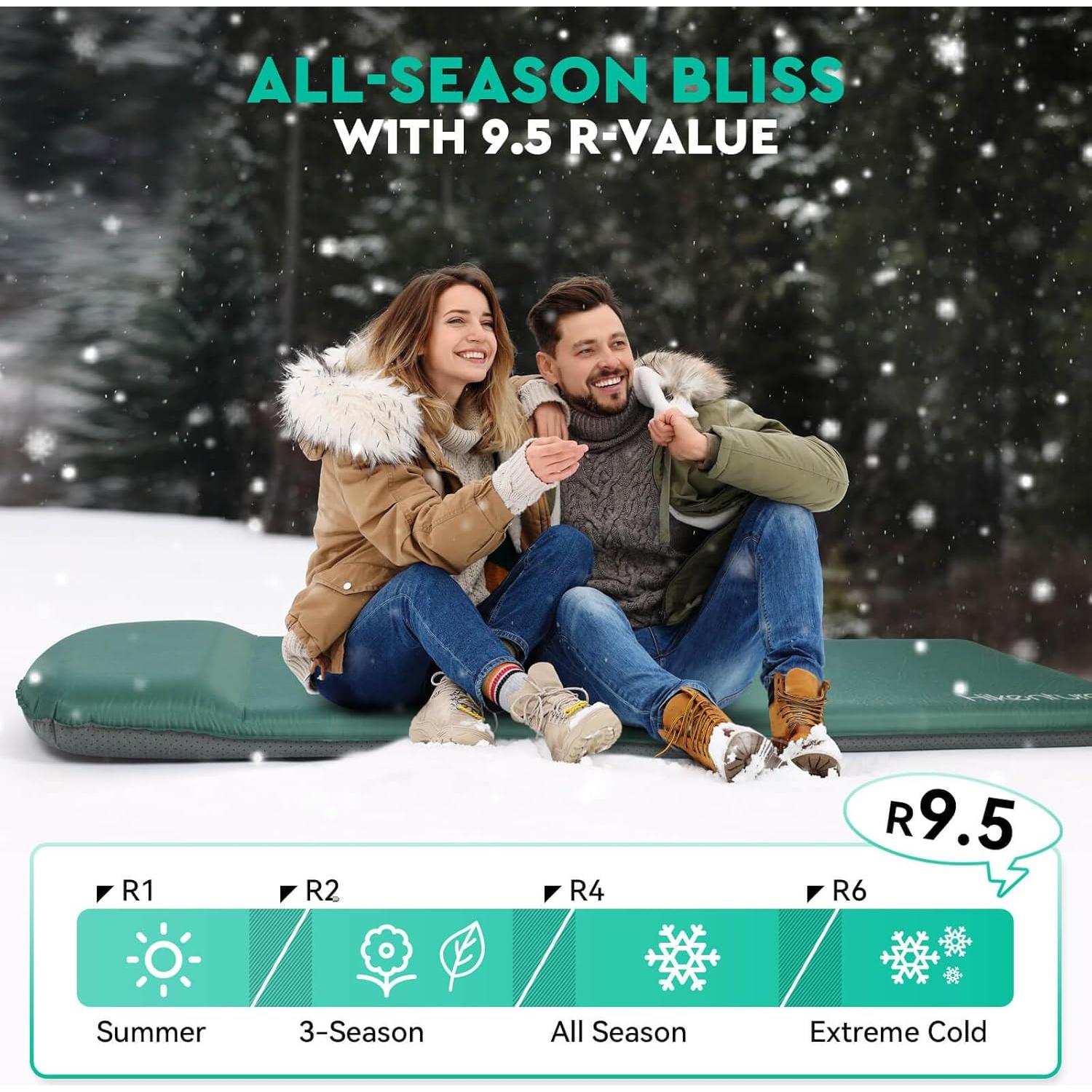 Almohadilla Autoinflable Hikenture US 1189-A2 Verde 7.62 cm