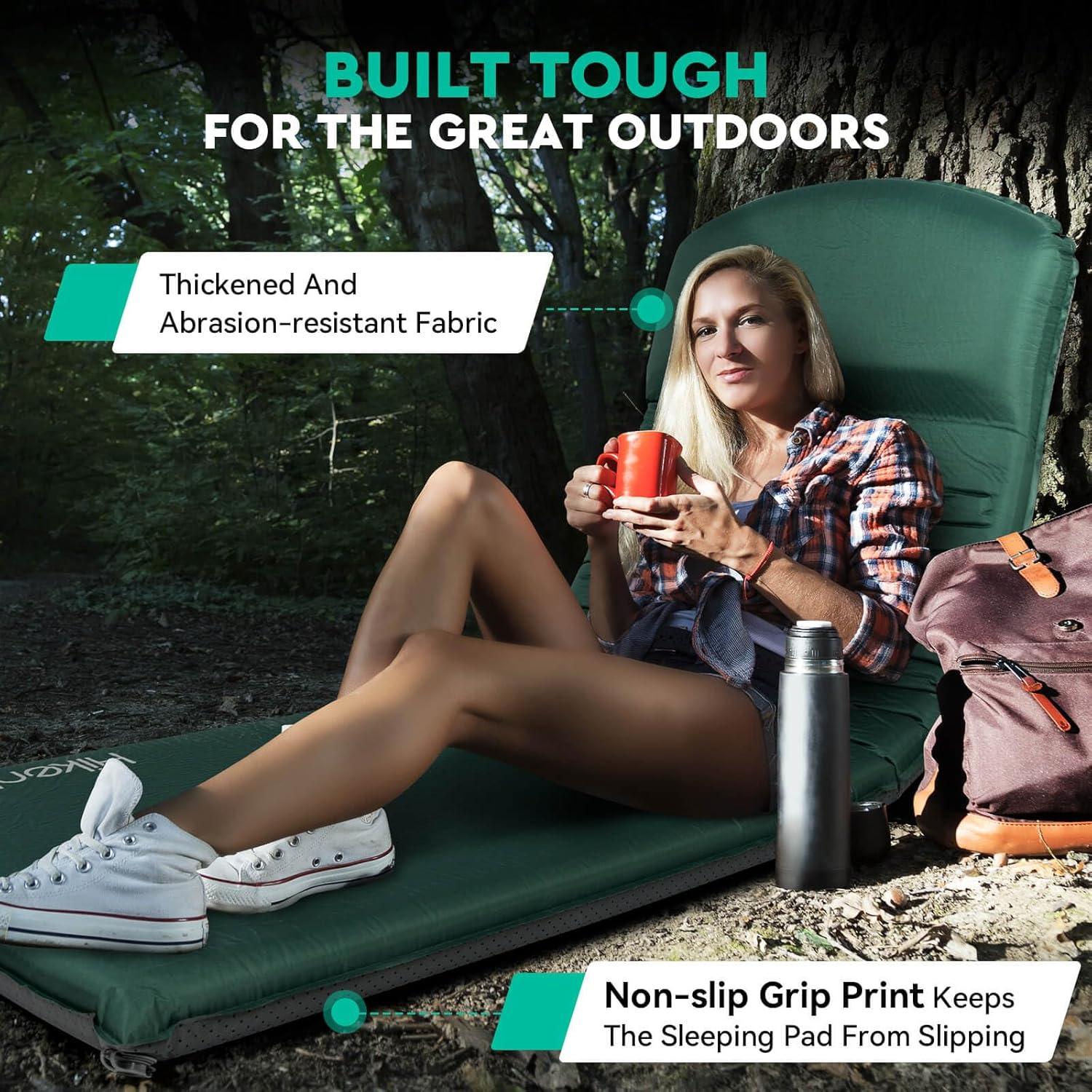 Almohadilla Autoinflable Hikenture US 1189-A2 Verde 7.62 cm