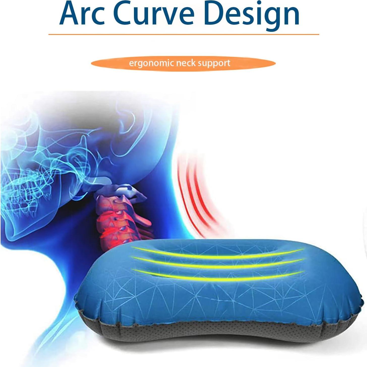 Almohada Inflable de Camping Crisonky con Bomba - 14.5x10 cm