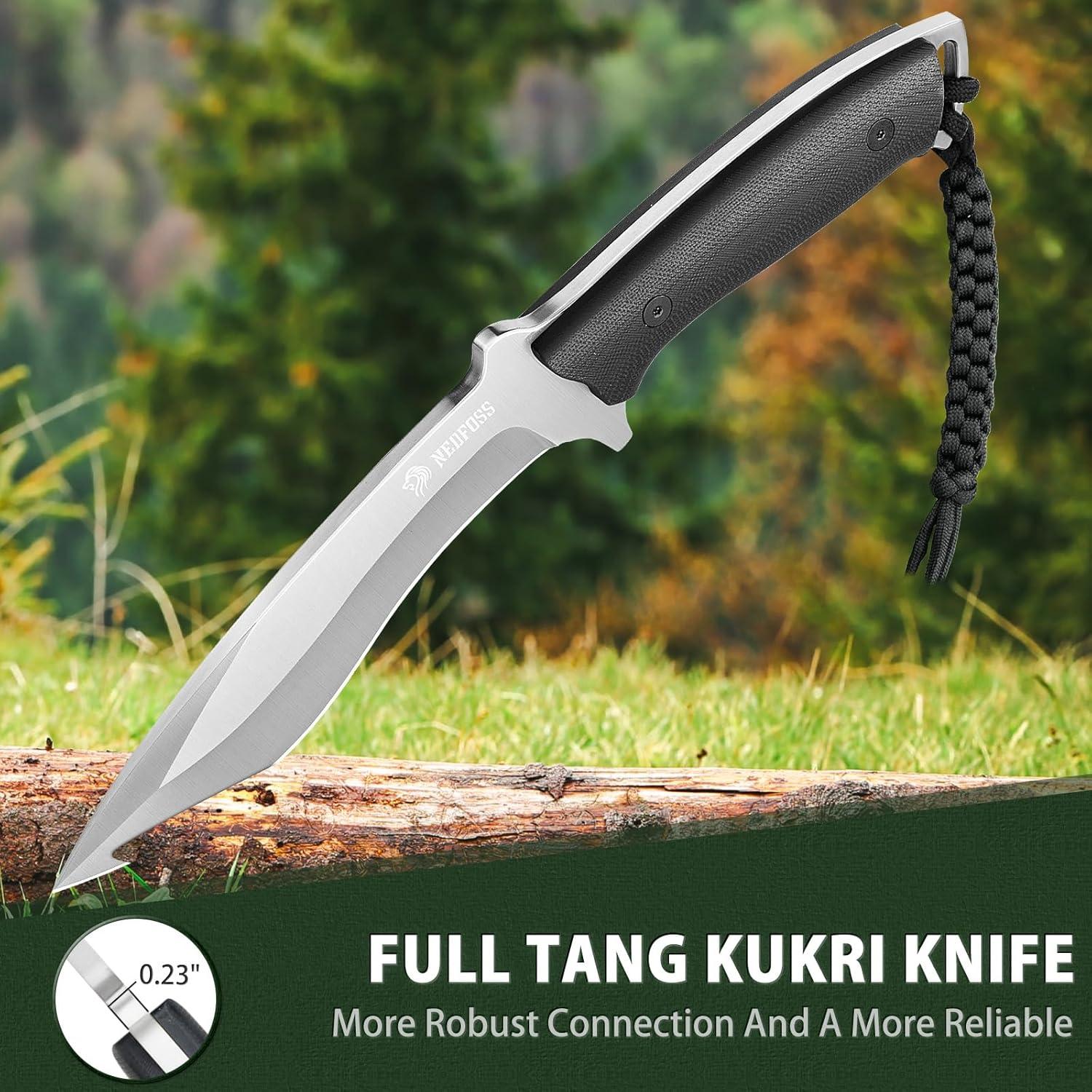 Cuchillo de Supervivencia NedFoss Kukri 16 cm con Funda Kydex