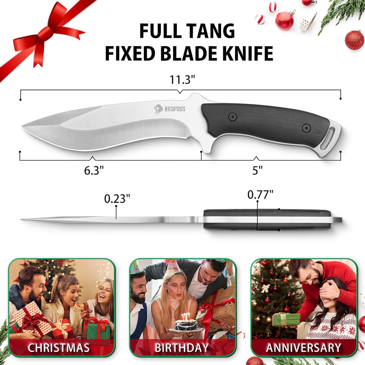 Cuchillo de Supervivencia NedFoss Kukri 16 cm con Funda Kydex