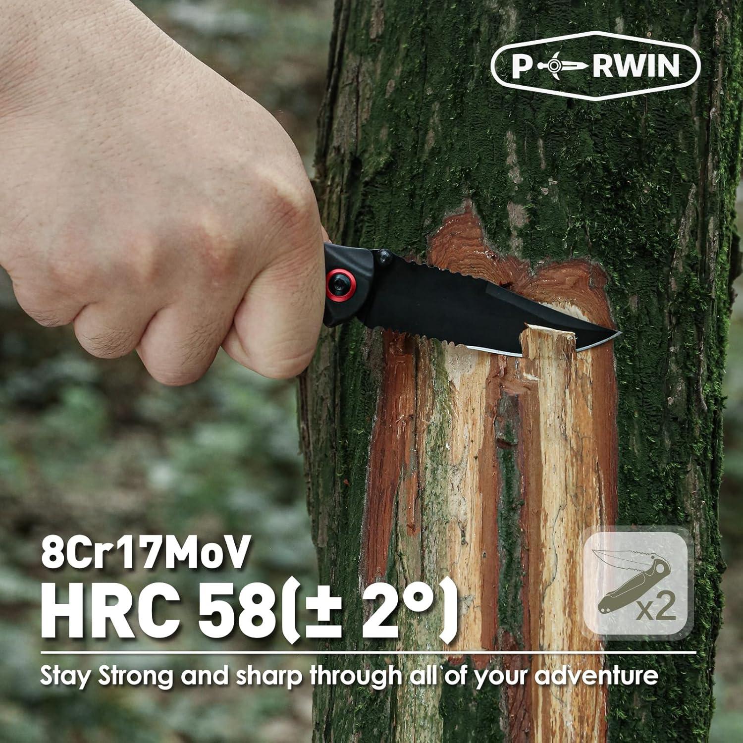 Cuchillo de bolsillo PERWIN EDC 2 piezas 8Cr17MoV 7.8 cm