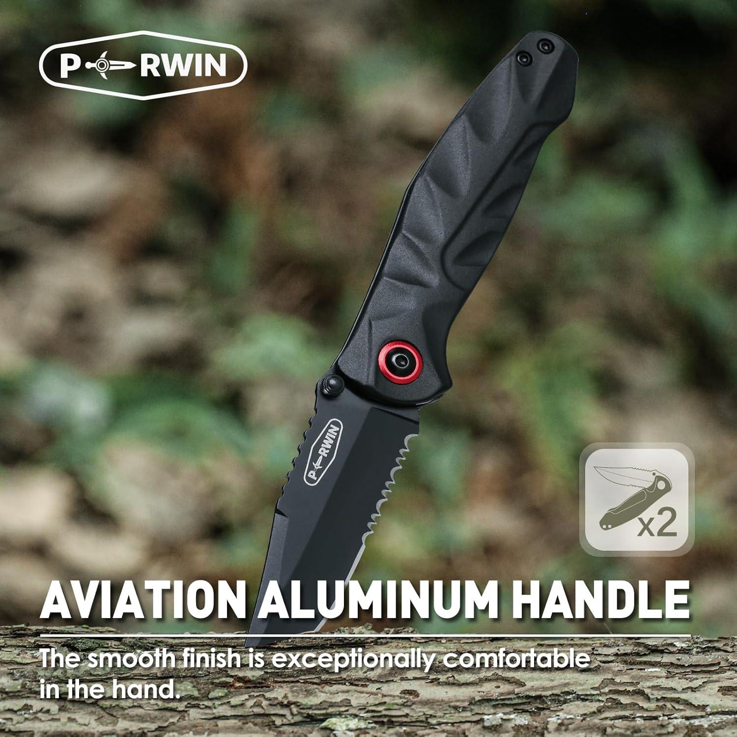 Cuchillo de bolsillo PERWIN EDC 2 piezas 8Cr17MoV 7.8 cm