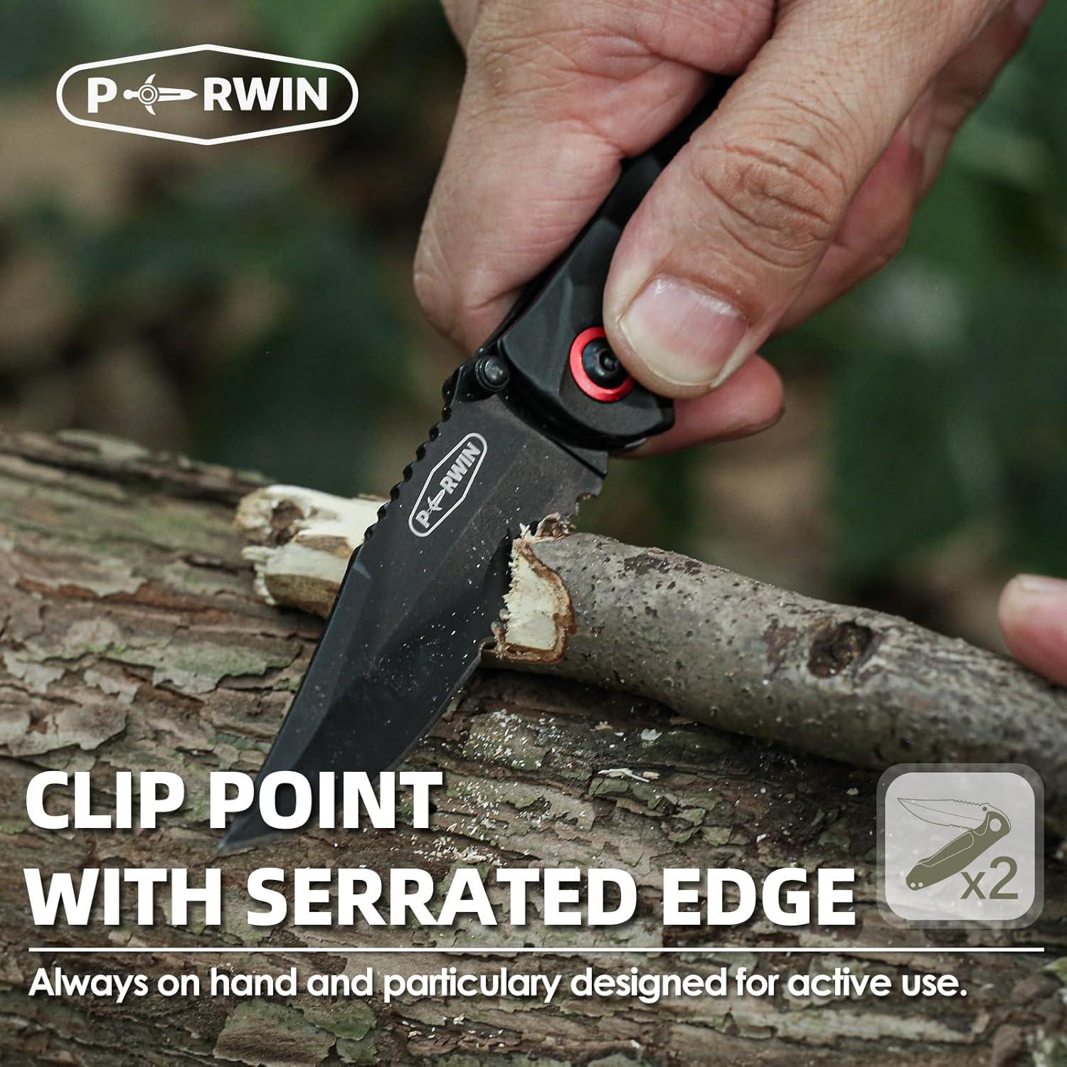 Cuchillo de bolsillo PERWIN EDC 2 piezas 8Cr17MoV 7.8 cm