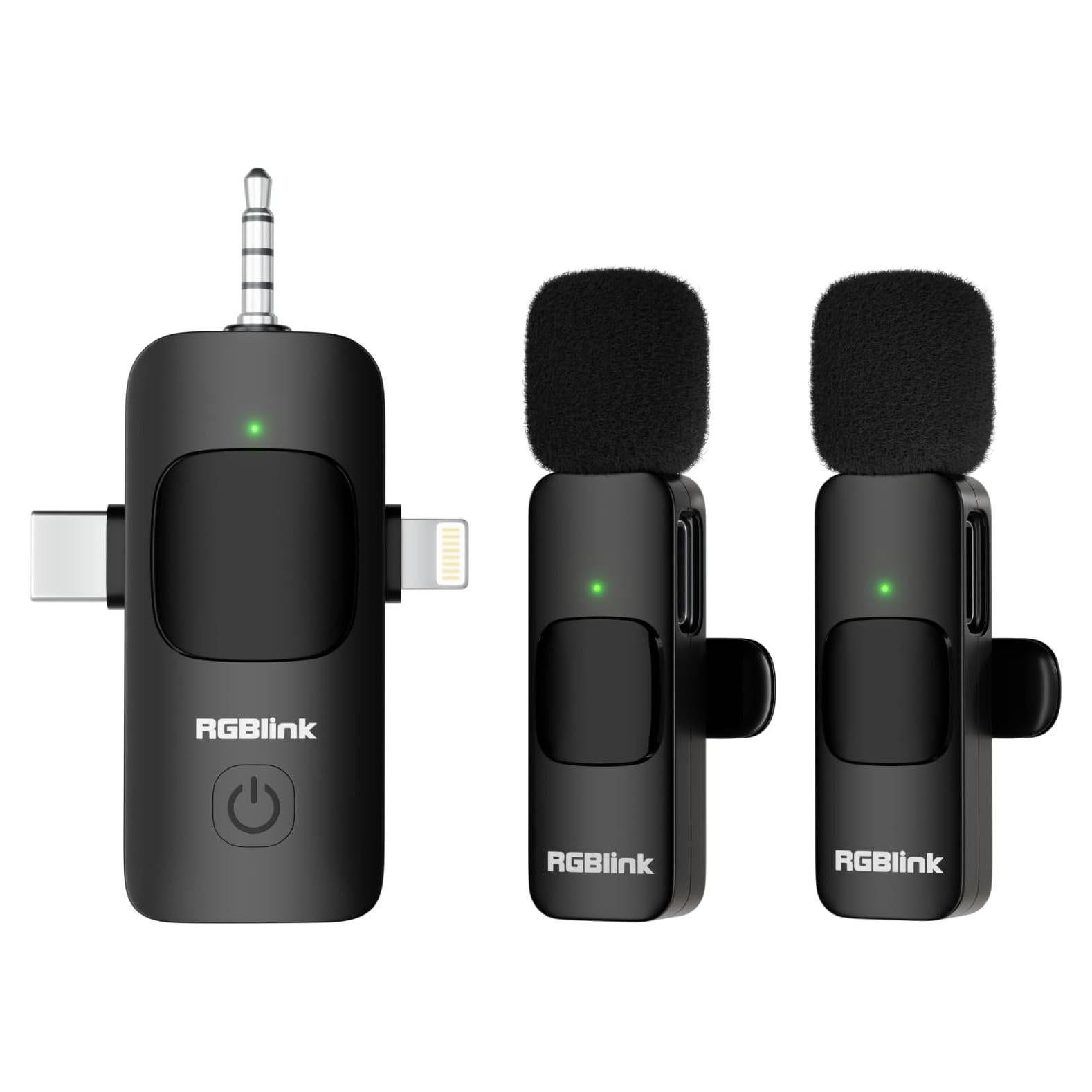 Micrófono Lavalier Inalámbrico RGBlink K2 3 en 1 para YouTube