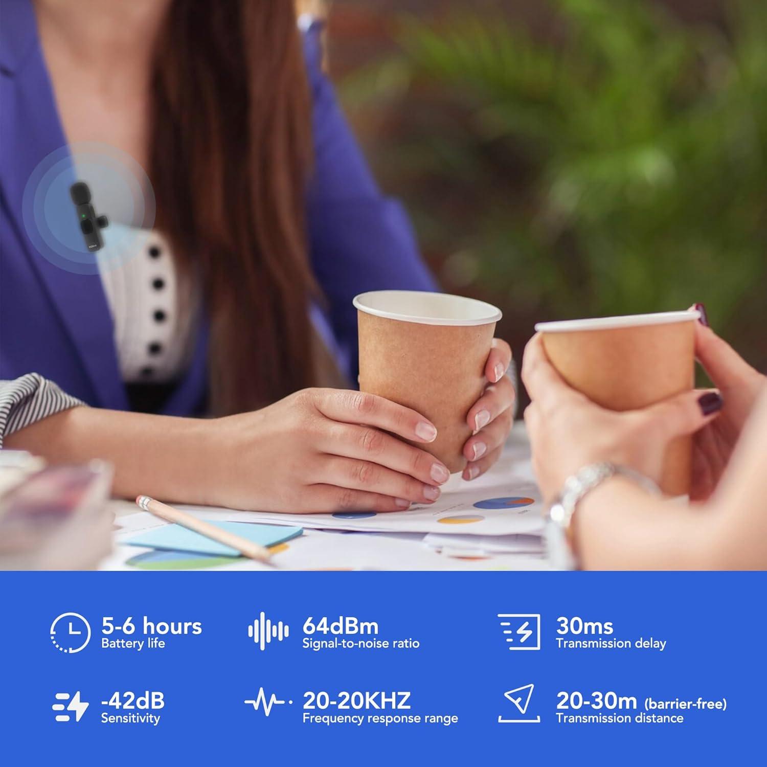 Micrófono Lavalier Inalámbrico RGBlink K2 3 en 1 para YouTube