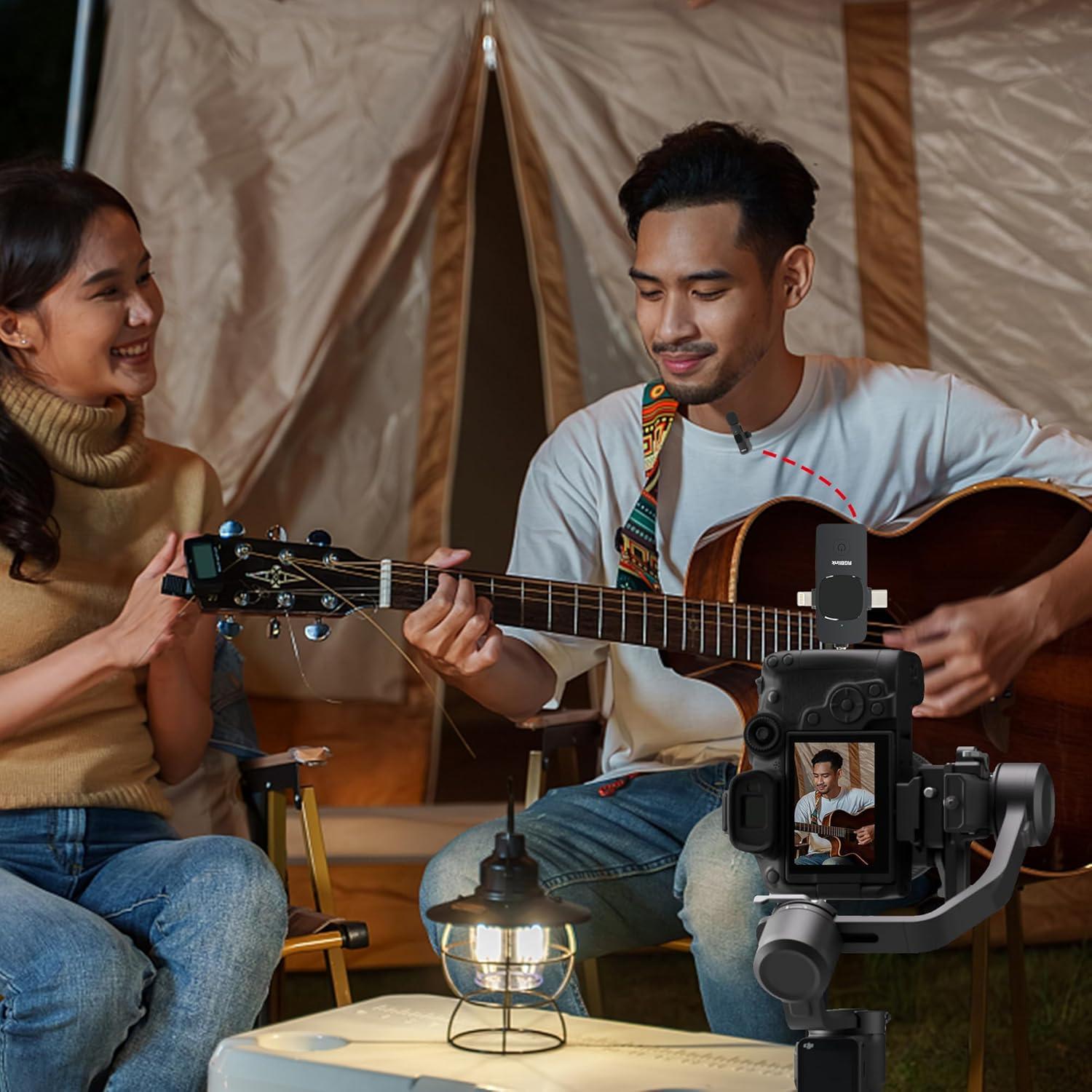 Micrófono Lavalier Inalámbrico RGBlink K2 3 en 1 para YouTube