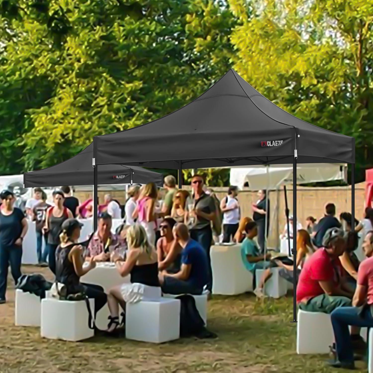 Techo de Carpa Plegable 10x10 CLAETF Negro Impermeable