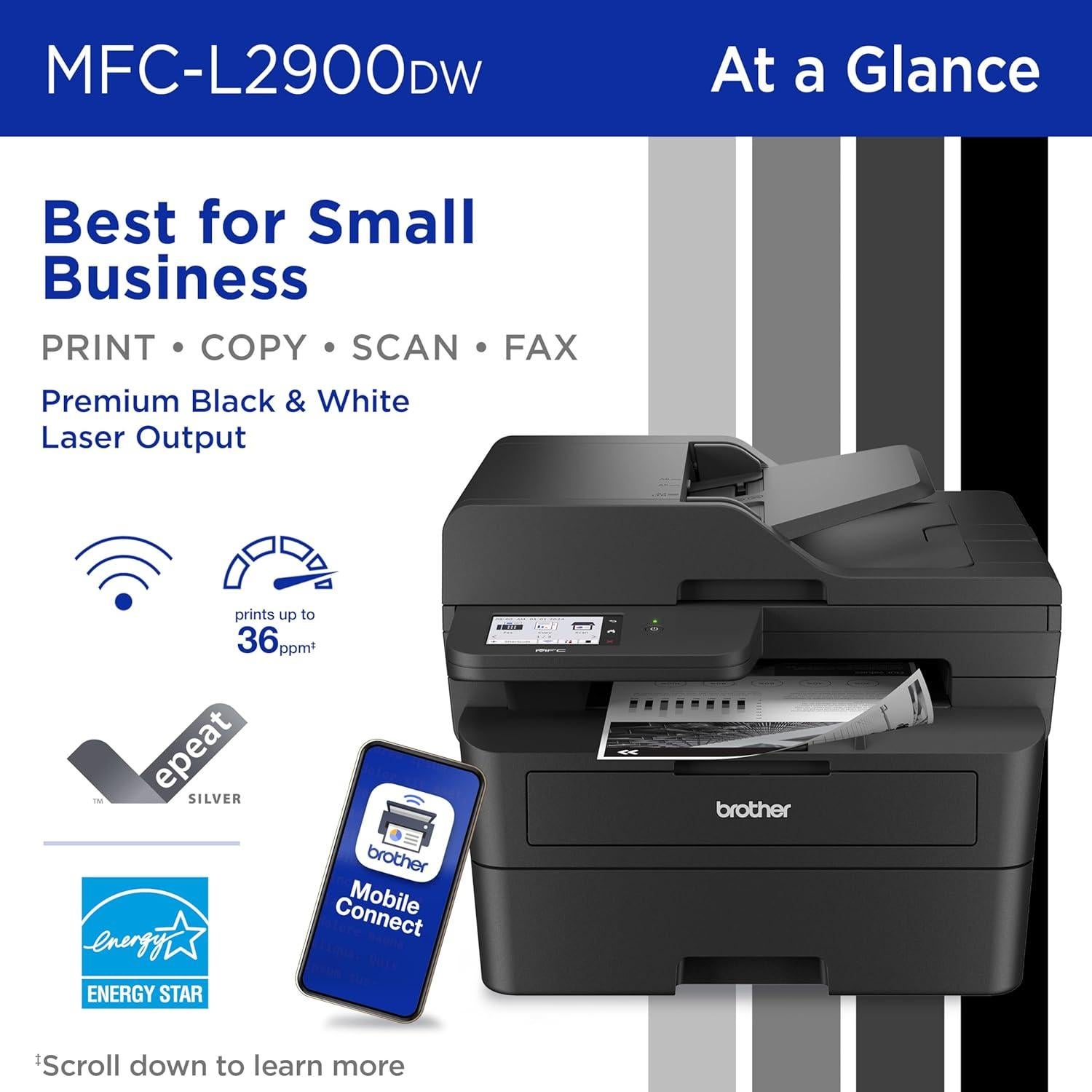 Impresora Láser Multifuncional Brother MFC-L2900DW 36 ppm