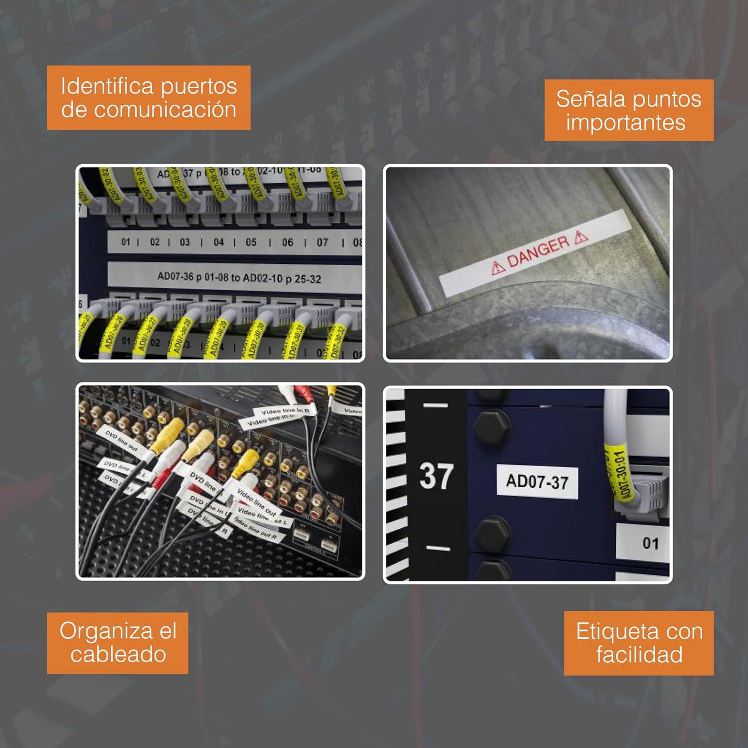 Impresora de Etiquetas Brother PTE110 Portátil 12mm Naranja