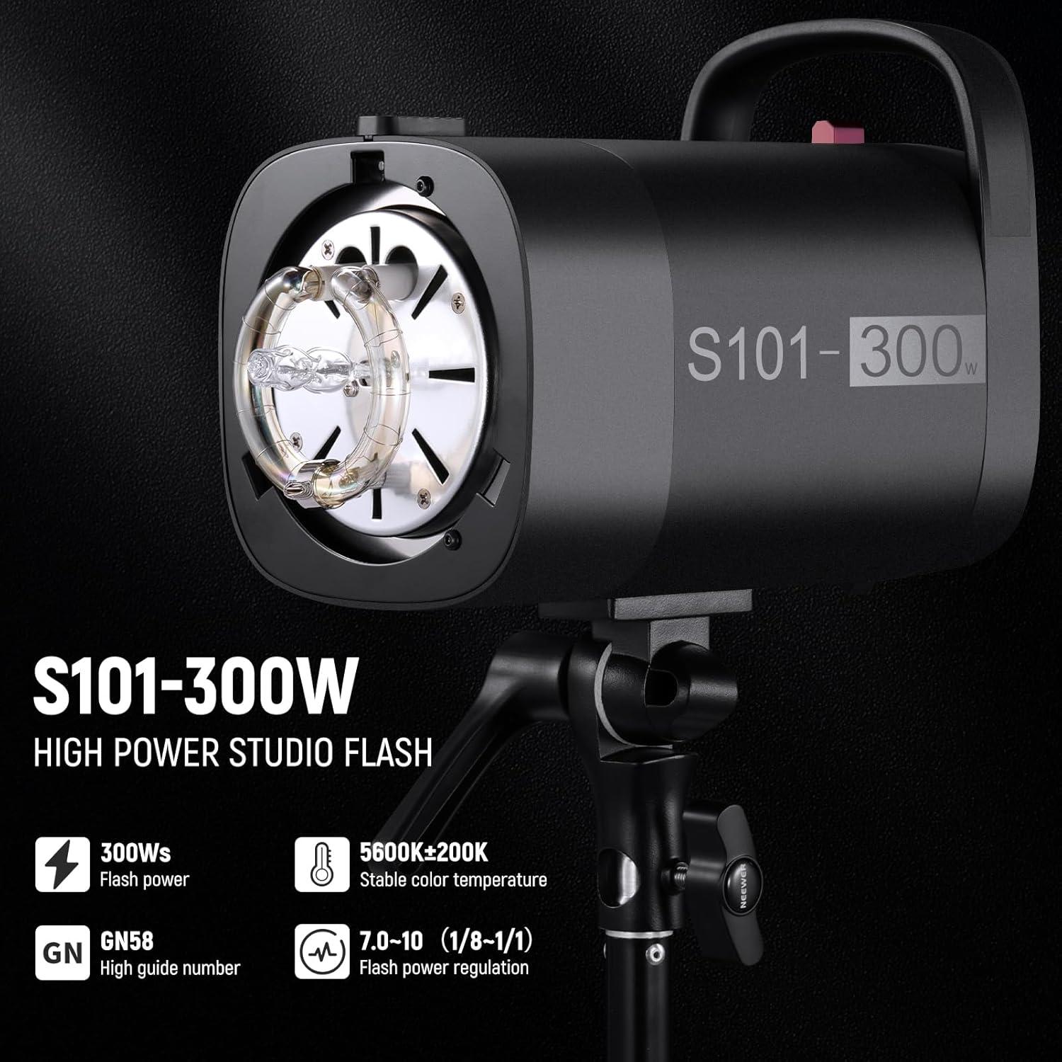 Kit de Luz de Flash Monolight NEEWER S101-300W 5600K 2 Unidades