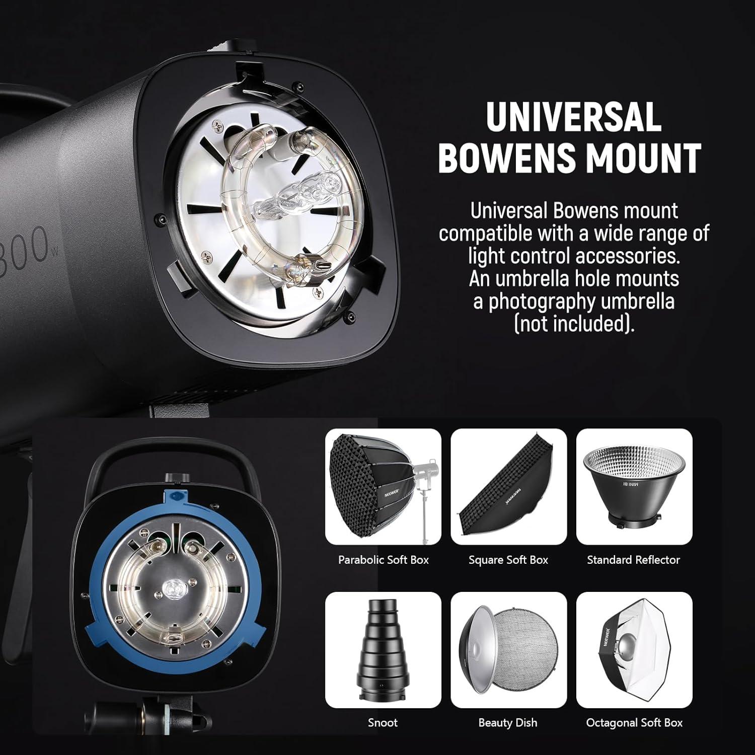 Kit de Luz de Flash Monolight NEEWER S101-300W 5600K 2 Unidades