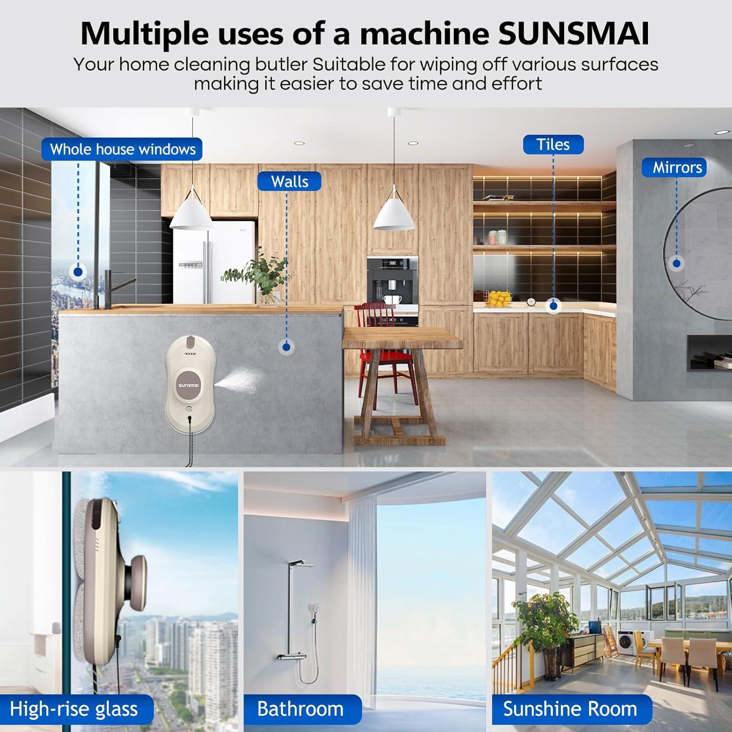 Robot Limpiador de Ventanas SUNSMAI W11 Automático 2800Pa