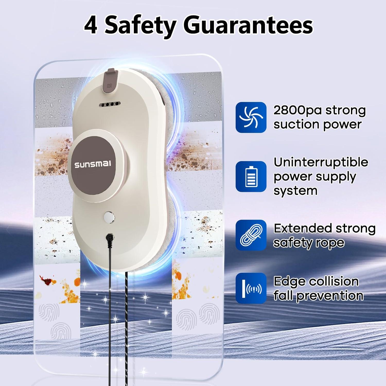 Robot Limpiador de Ventanas SUNSMAI W11 Automático 2800Pa