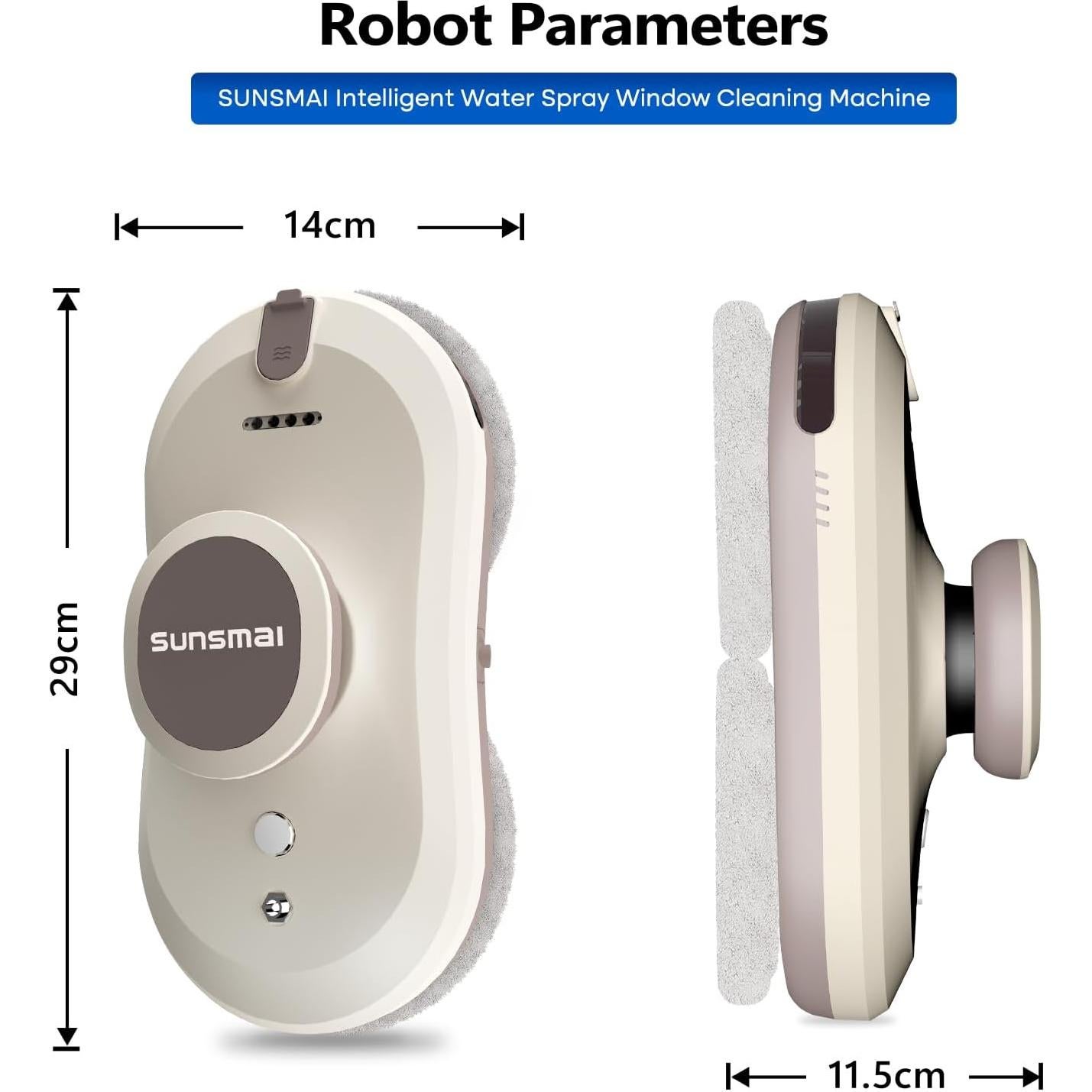 Robot Limpiador de Ventanas SUNSMAI W11 Automático 2800Pa