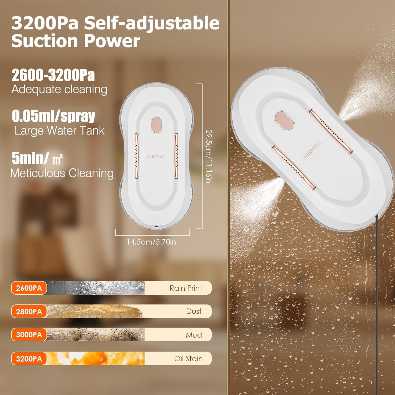 Robot Limpiador de Ventanas CHOVERY CL3 con Control Remoto 3000Pa