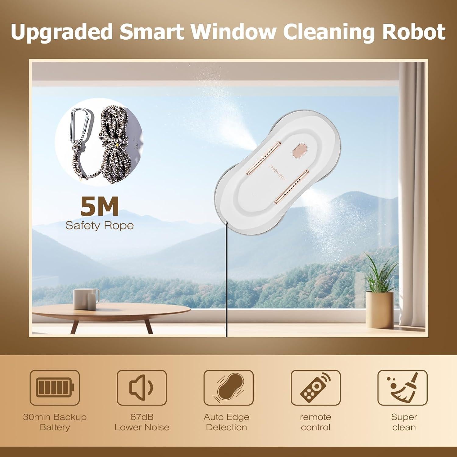 Robot Limpiador de Ventanas CHOVERY CL3 con Control Remoto 3000Pa