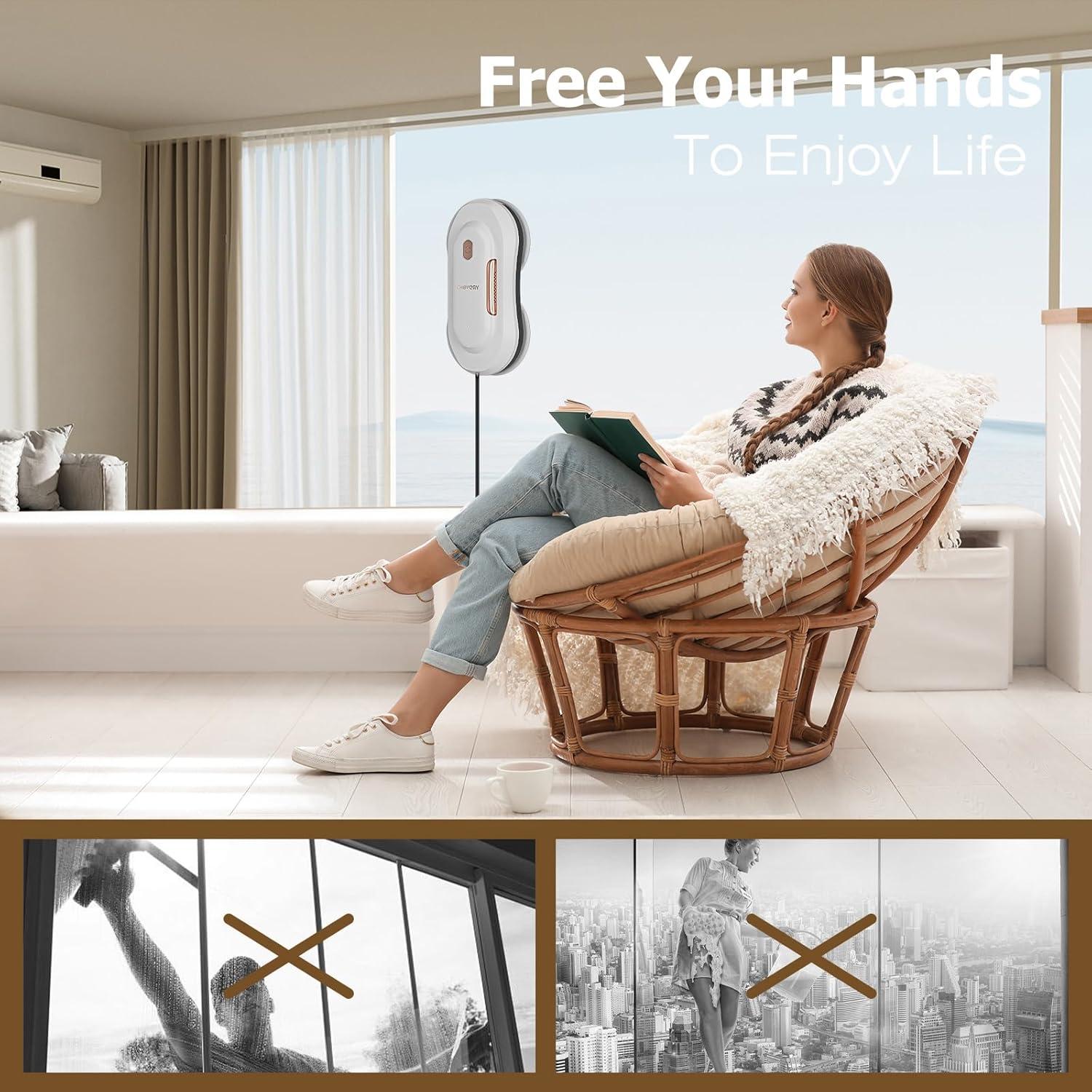 Robot Limpiador de Ventanas CHOVERY CL3 con Control Remoto 3000Pa