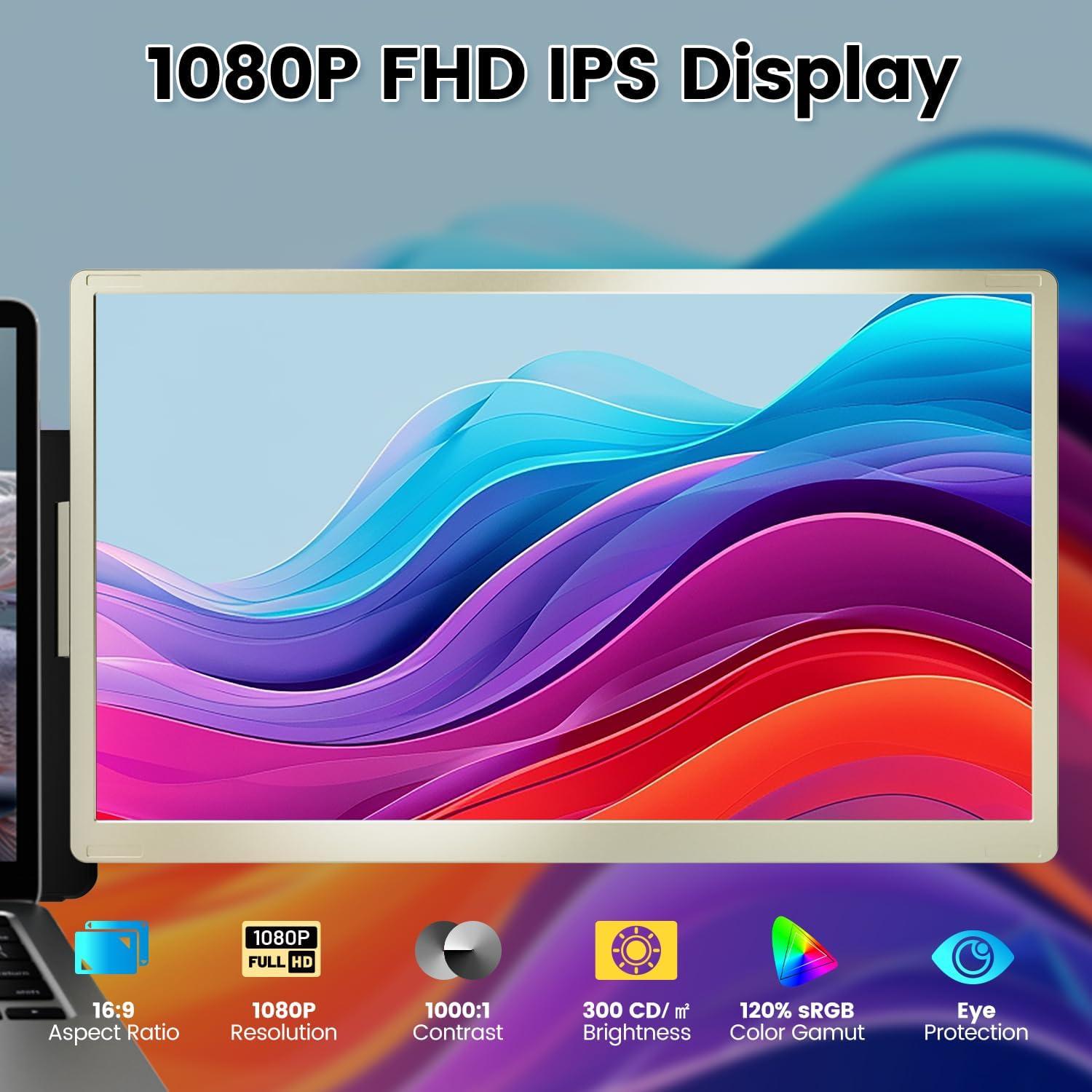 Extensor de Pantalla 15.6" KEFEYA FHD USB-C HDMI Rotación