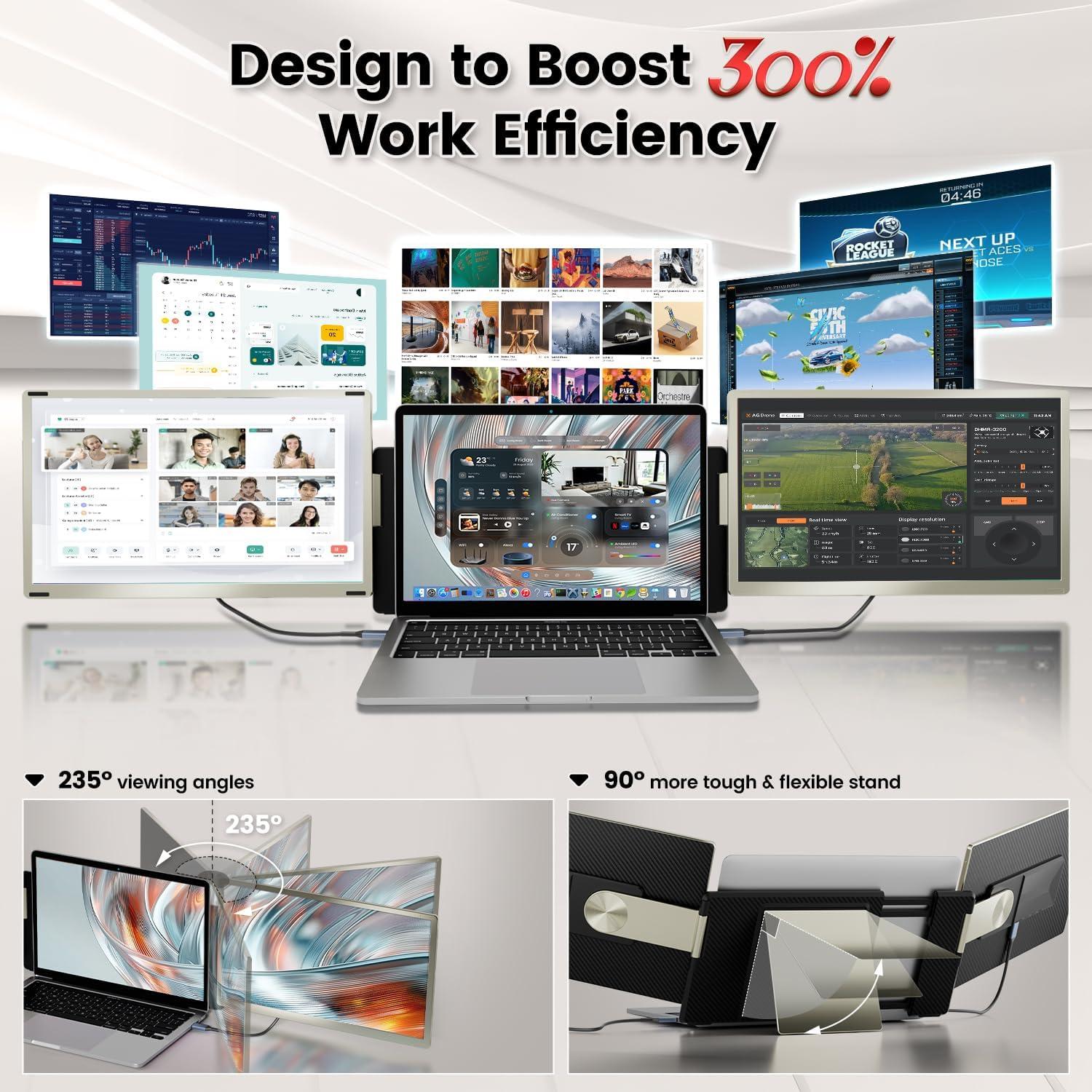 Extensor de Pantalla 15.6" KEFEYA FHD USB-C HDMI Rotación