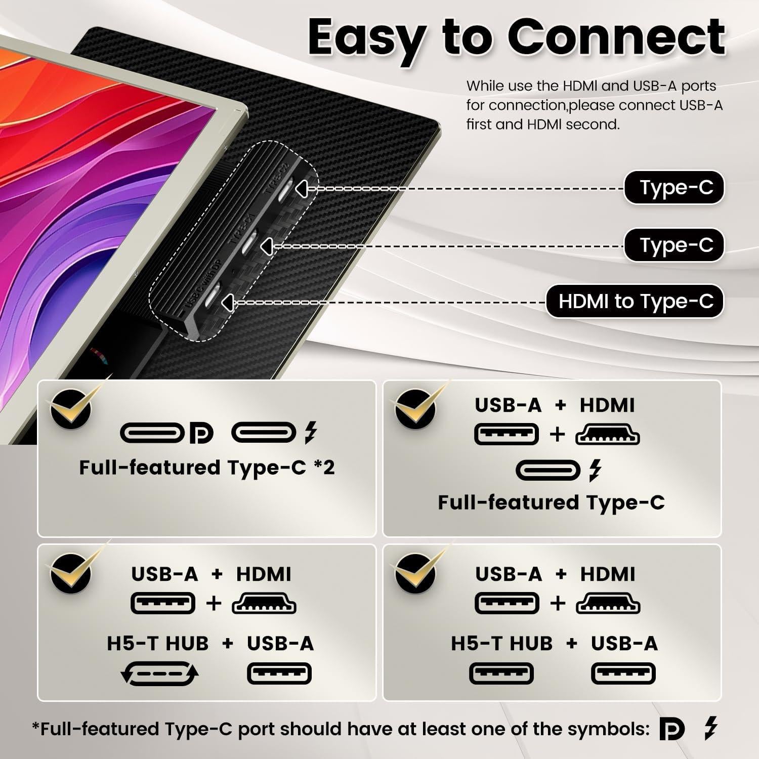 Extensor de Pantalla 15.6" KEFEYA FHD USB-C HDMI Rotación