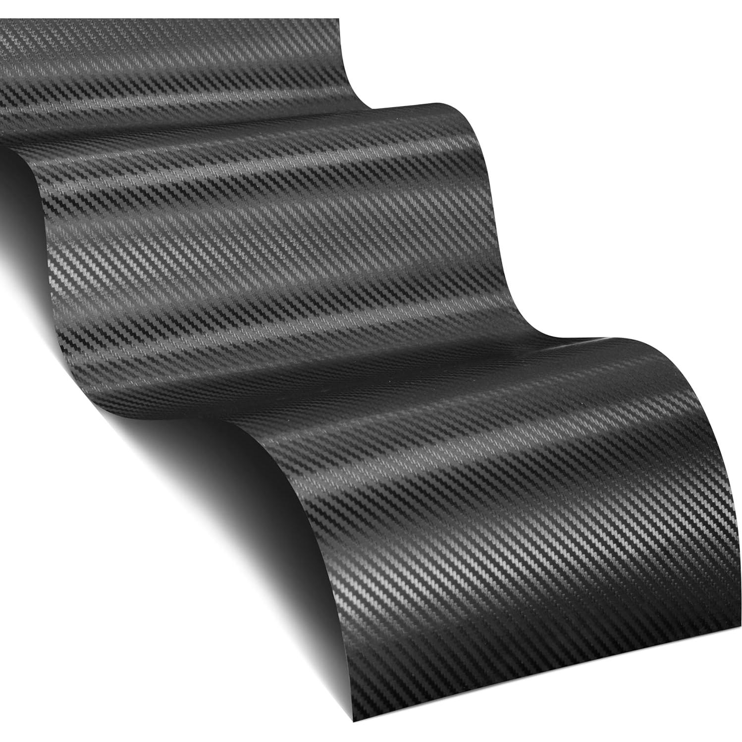 Vinilo Fibra de Carbono Negra VViViD 1.5m x 0.3m para Autos