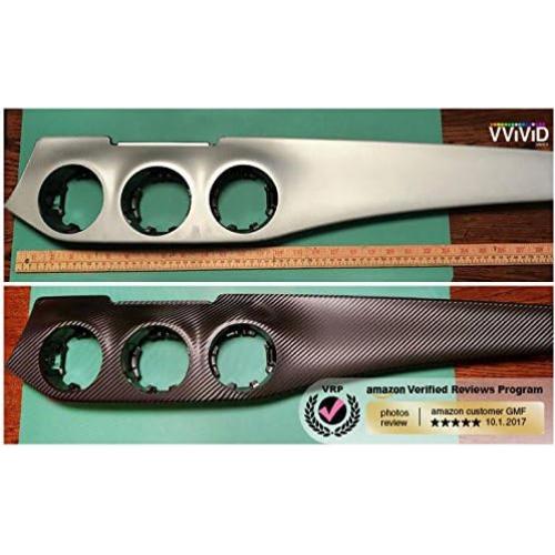 Vinilo Fibra de Carbono Negra VViViD 1.5m x 0.3m para Autos