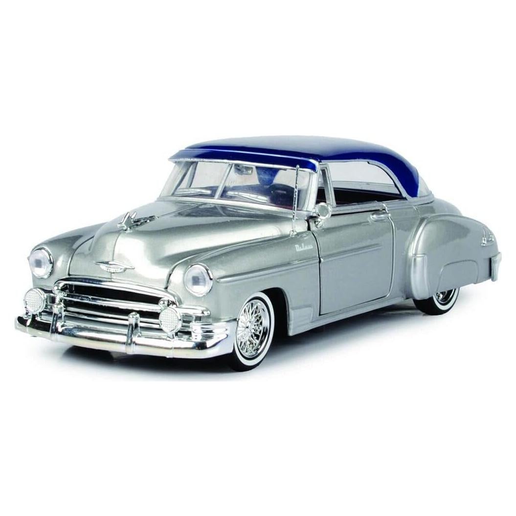 Chevy Bel Air Lowrider 1950 Motormax 1/24 Plateado Azul