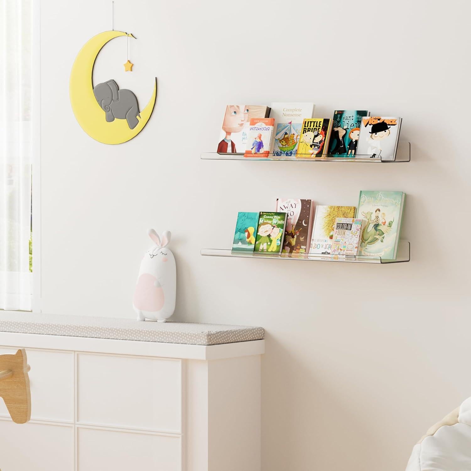 Estantes Flotantes Acrílicos Upsimples 60x14 cm - 2 Piezas