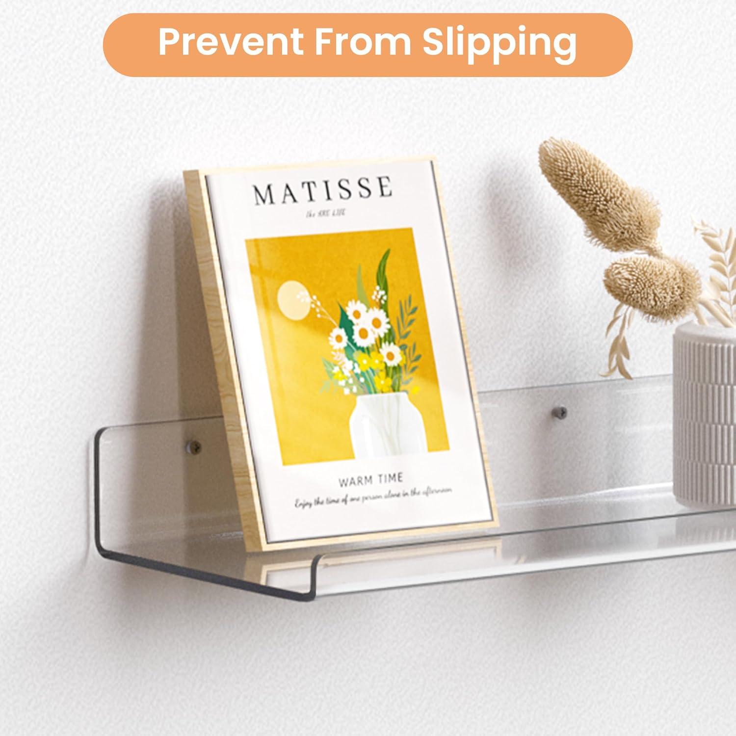 Estantes Flotantes Acrílicos Upsimples 60x14 cm - 2 Piezas