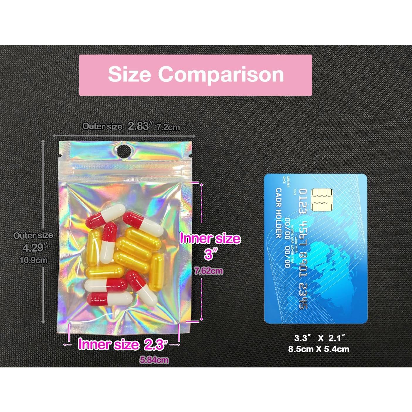 Bolsas Reutilizables Holográficas Trunple 100 PCS 5.8x7.6 cm